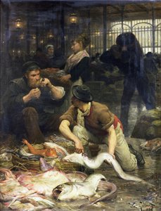 El mercado de pescado en la mañana, 1880